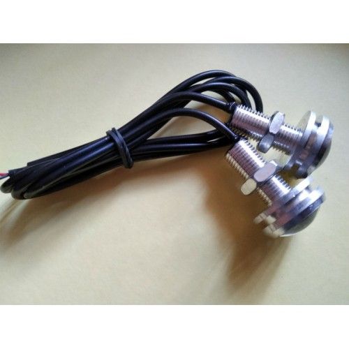 ПІДСВІТЛО LED DRL ДХО СВІТЛОДІОДИ (ОРЛИНЕ ОЧЕ 18ММ), КОРПУС СРІБЛО КОЛІР БІЛИЙ