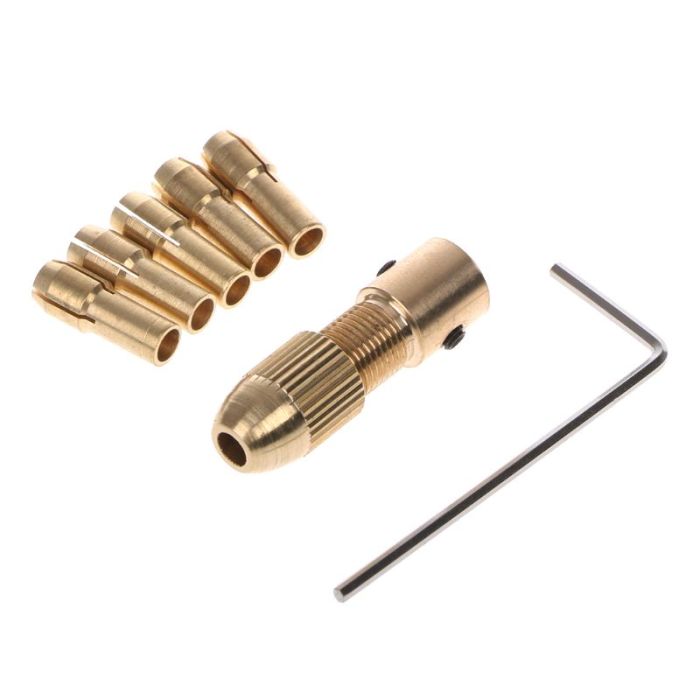 ПАТРОН ЦАНГОВИЙ ЛАТУННИЙ, 5 ЦАНГ, 0.5-3.0ММ, НА ВАЛ 2.0ММ