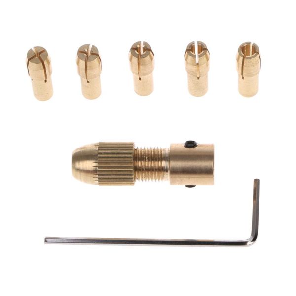 Патрон латуний цанговий, 5 цанг, 0.5-3.0мм, на вал 5.05мм