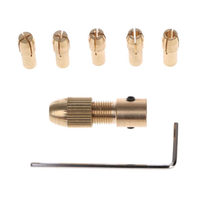 Патрон латуний цанговий, 5 цанг, 0.5-3.0мм, на вал 5.05мм