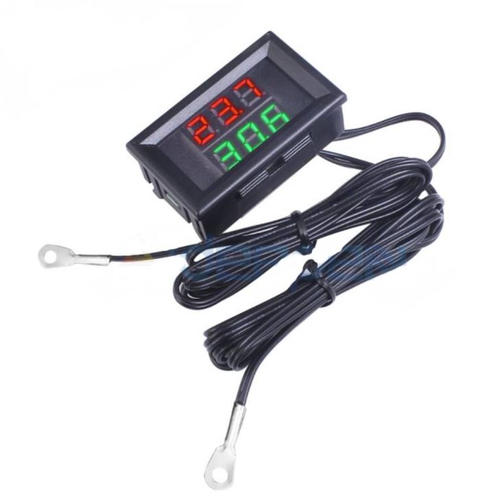 ЦИФРОВИЙ ТЕРМОМЕТР ДВІЙНИЙ ДИСПЛЕЙ ЧЕРВОНИЙ + ЗЕЛЕНИЙ DC В 4-28 -20°С ~ 100°С
