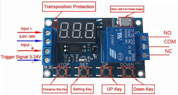 Релейний програмований модуль часу, реле, циклічний таймер часу