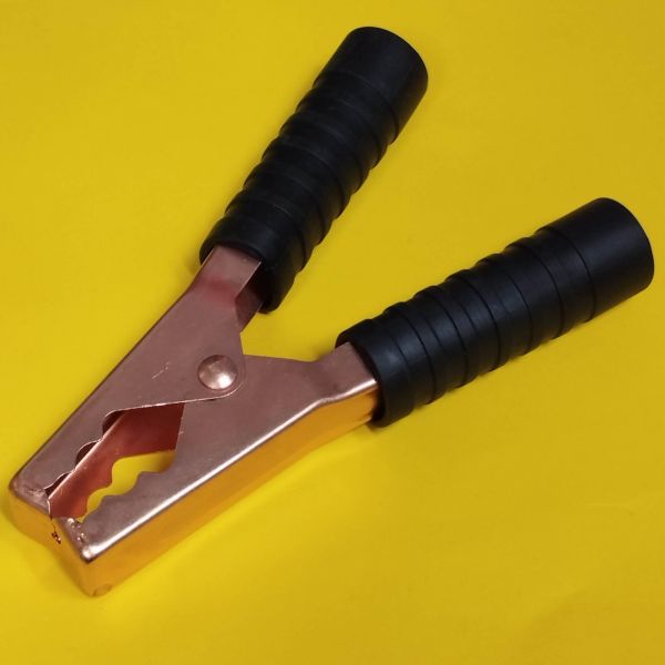 Затискач акумуляторний "крокодил" обміднений 300A, довжина 135мм, чорний