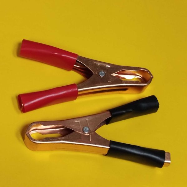 Затискач акумуляторний "крокодил" обміднений 60A, довжина 92мм, чорний