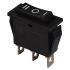 Перемикач KCD3-103 ON-OFF-ON, 3pin, 15A 250V, чорний корпус, клавіша чорна, червона, перемикач Daier