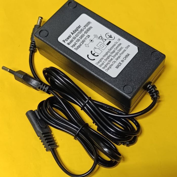 Блок живлення 24V 2A штекер 5.5/2.5 стабілізований імпульсний адаптер з індикатором + мережевий шнур