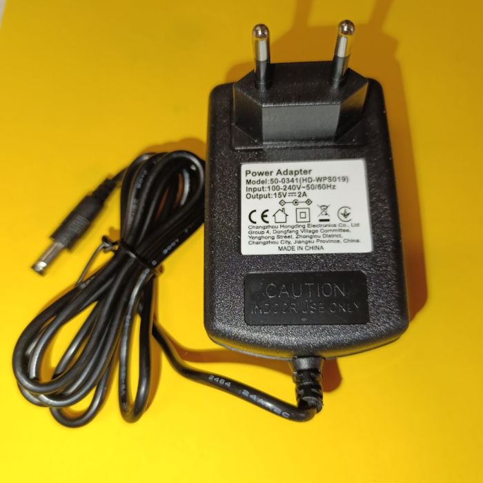 Блок живлення вилковий 15V 2A штекер 5.5/2.5 стабілізований імпульсний адаптер з індикатором