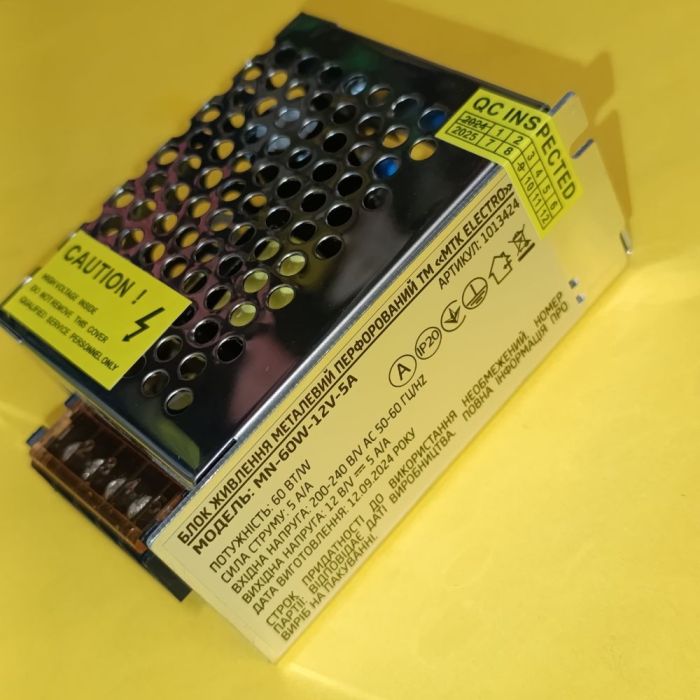 Блок живлення 12В 5А MN-60-12 60Вт