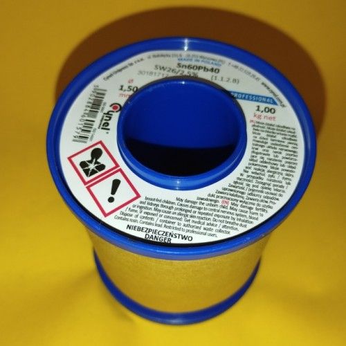 Припій CYNEL (Польща) Solder wire S-Sn60Pb40, flux SW26/3/2,5% Ø 1,5мм 1кг