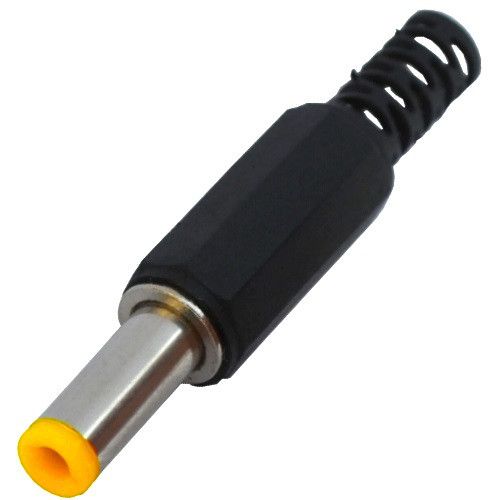 Штекер живлення DC, 5,5\2,5мм (жовтий), довжина-14мм, корпус пластик