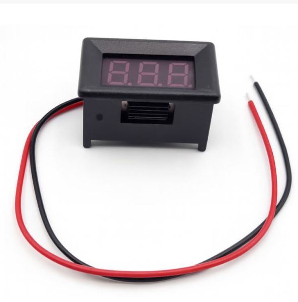 Вольтметр цифровой 5-120V встраиваемый (два провода) красный