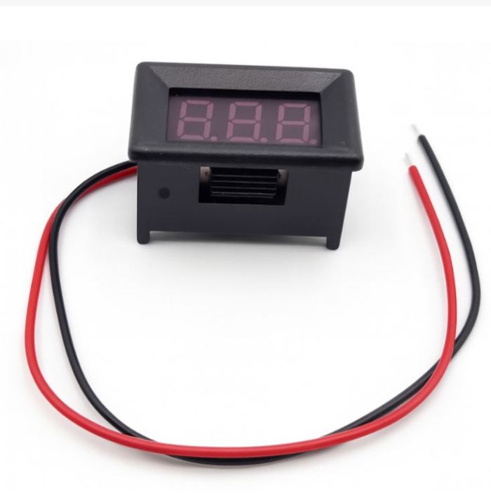 Вольтметр цифровой 5-120V встраиваемый (два провода) синий