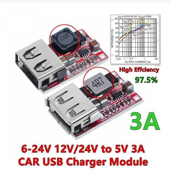 Знижуючий перетворювач dc-dc 12-24В 5В 3A з USB виходом
