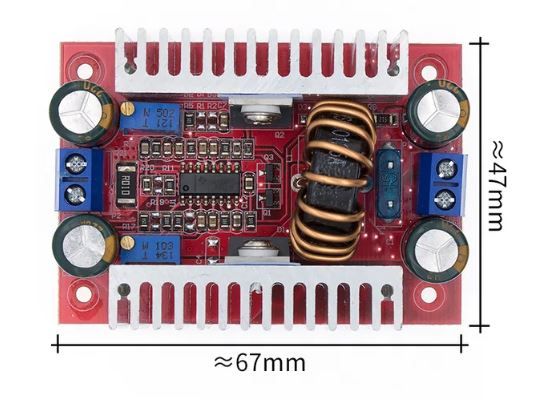 Підвищувальний перетворювач інвертор 400W з регулюванням струму і напруги, вхід 8.5-50V/вихід 10-60V