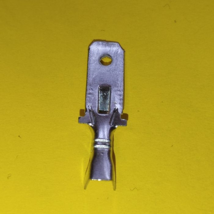 Клема ножова 6.3мм штекер тато неізольована луджена DJ611-6.3B, 1-1.5мм²