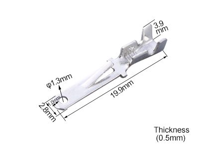 Клемма ножевая DJ611-2.8B, 2.8мм штекер неизолированная, 1-1.5мм²