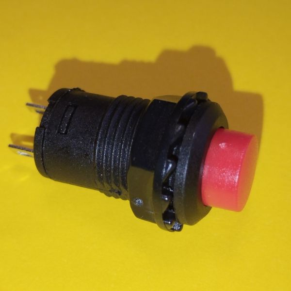 Кнопка DS-227 RD, OFF-(ON), 2pin, 1A 250V, червона Daier
