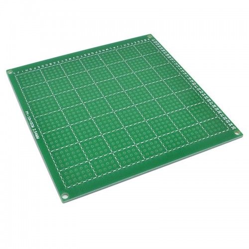 Макетная плата односторонняя FR4 HAL 100*100 с маской шаг 2,54мм