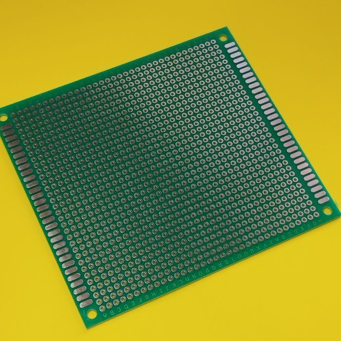 Макетна плата одностороння FR4 HAL 90*100 з маскою крок 2,54мм