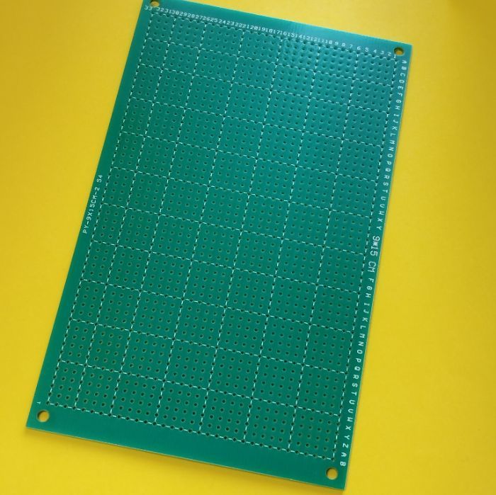 Макетна плата одностороння FR4 HAL 90*150 з маскою крок 2,54мм