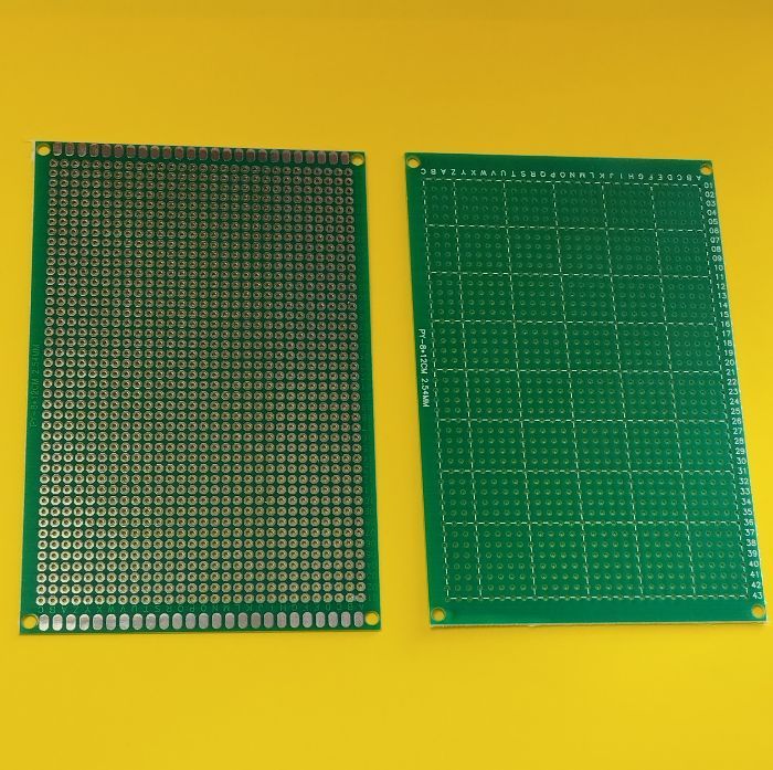 Макетна плата одностороння FR4 HAL 80*120 з маскою крок 2,54мм