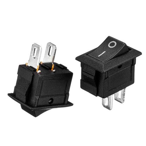 KCD1-101-1, 2pin, 6A,250V, ON-ON, корпус чорный, клавіша чорна,синя,зелена.жовта перемикач Daier