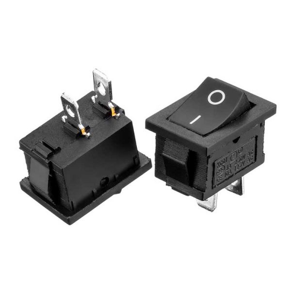 KCD1-101-1, 2pin, 6A,250V, ON-ON, корпус чорний, клавіша чорна, червона, синя, зелена, жовта перемикач Daier