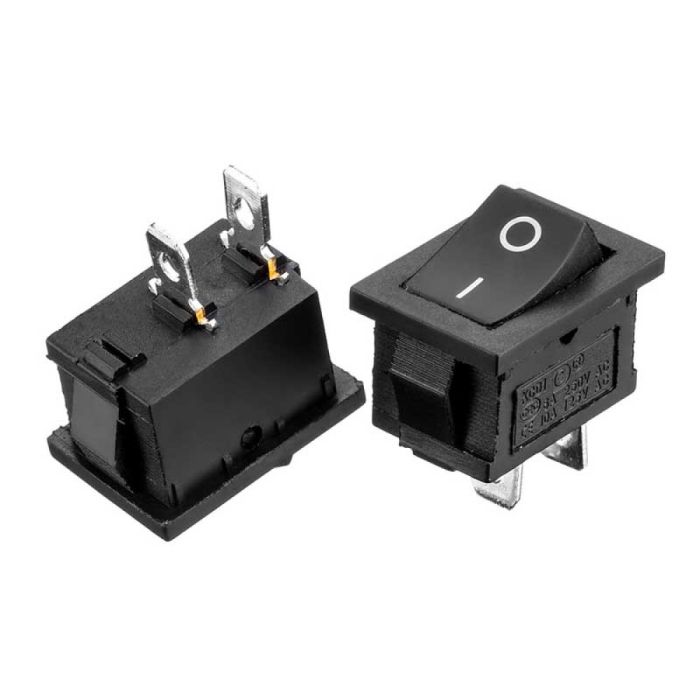 KCD1-101-1, 2pin, 6A,250V, ON-ON, корпус черный, клавиша чёрная,красная,синяя,зелёная.желтая переключатель Daier