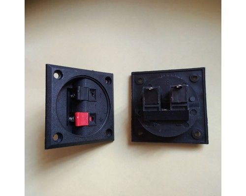 Гніздо акустичне (зажим) 2-х контактактний, на квадратній панелі 57х57мм