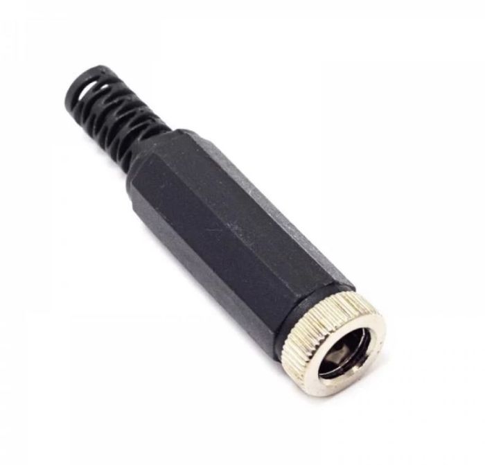 Гнездо питания DC 5,5\2,1мм, под кабель, корпус пластик