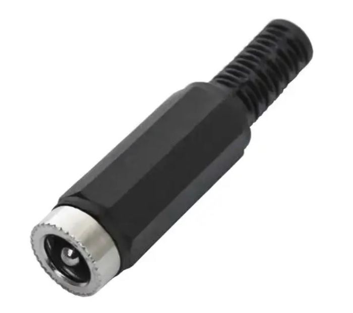 Гніздо живлення DC 5,5\2,5мм, під кабель, корпус пластик