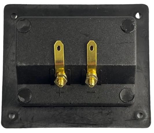 Акустичне колоночне гніздо BANAN 2 гнізда метал, на квадратній панелі 76.2*76.2мм gold