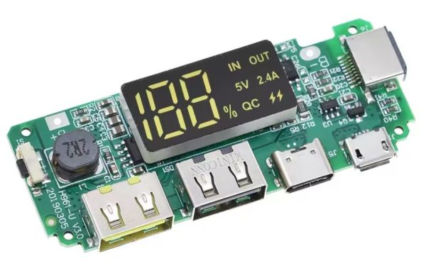 Плата контролер H961-U V6.1 POWERBANK з LED дисплеєм, USB, 5В, 2А