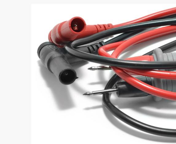 Шнури мультиметра із сірими  щупами, 20А, 4мм, силіконовий кабель (пара)