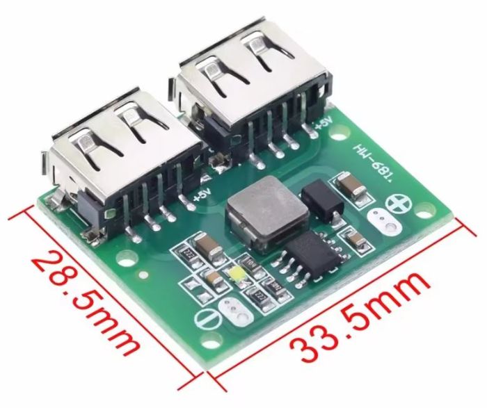Знижувальний перетворювач DC-DC з 6-26 в 5 В 3A з двумя USB виходами