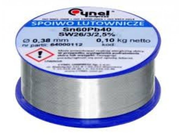 Припій CYNEL (Польща) Solder wire S-Sn60Pb40, flux SW26/3/2,5% 0,25 мм 0,1 кг