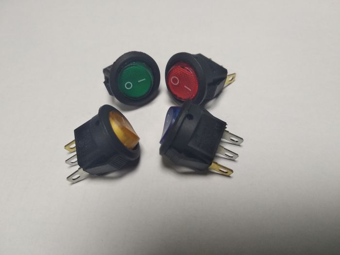KCD5-101N (3pin) 12V ON-OFF червоний,синій,зелений,жовтий перемикач Daier