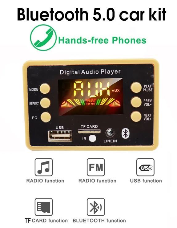 Модуль стерео аудио MP3, FM плеєр з bluethooth, usb, micro sd JQ-D101BT-V1.0