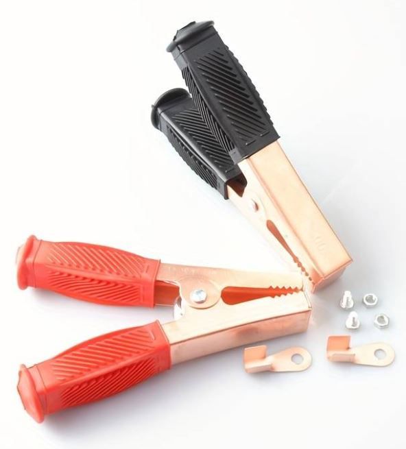 Затискач крокодил обміднений 500A, довжина 154мм, чорний