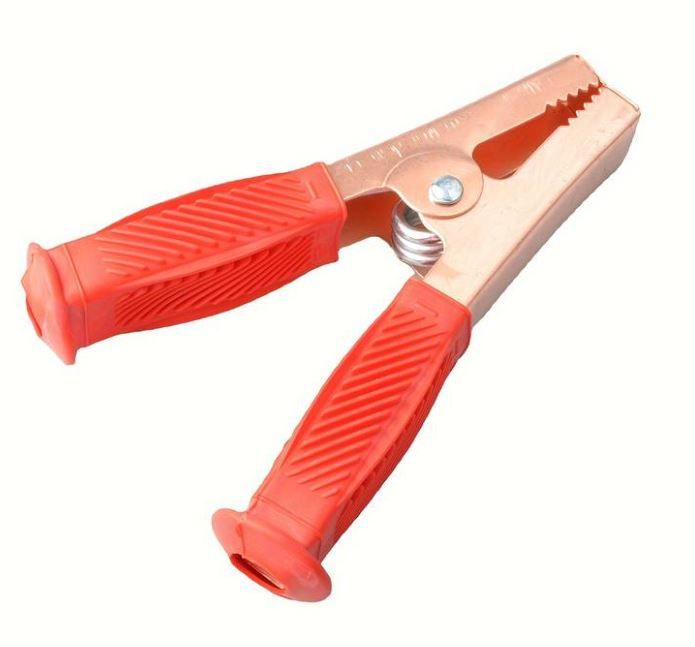 Затискач крокодил обміднений 500A, довжина 154мм, чорний