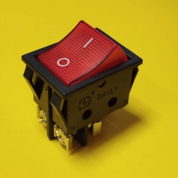 Клавішний перемикач KCD2-2-201NS, двопозиційний, 250В 16А, 4 контакти під гвинт