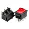 Переключатель клавишный широкий KCD2-202N, 16A, 6 контактов, ON-ON, красный c подсветкой 220В