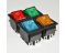KCD4-202N(IRS-202),( KCD2-202N)6pin,15A,250V, ON-ON; черный корпус; красная,синяя,желтая,зеленая клавиша с подсветкой; переключатель Daier