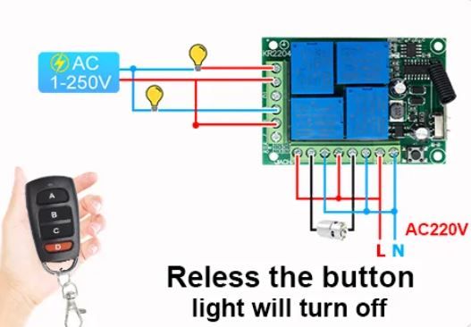 Дистанційне керування 433 МГц 220в 4 канали
