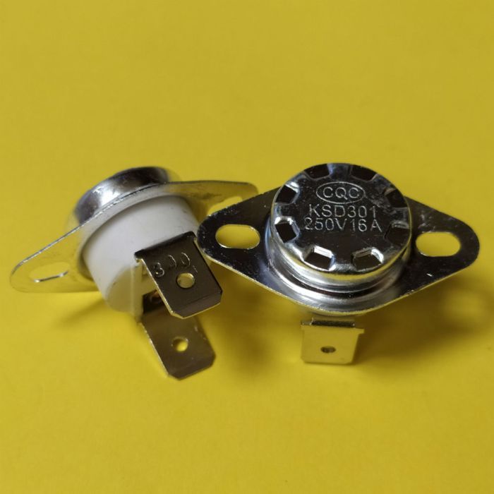 KSD301 16A 250В 85°C термостат (норм/замкн., вертикальний контакти, нерухомий фланець)