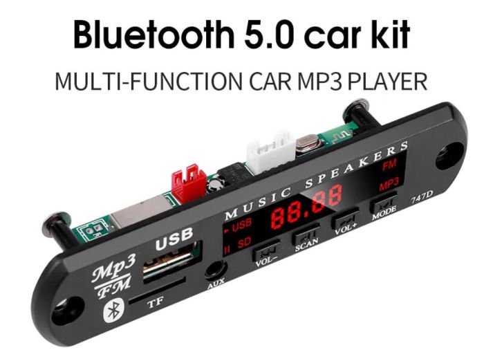 МОДУЛЬ MP3, USB, MICROSD, FM, AUX СТЕРЕО АУДІО ПЛЕЄР 5V