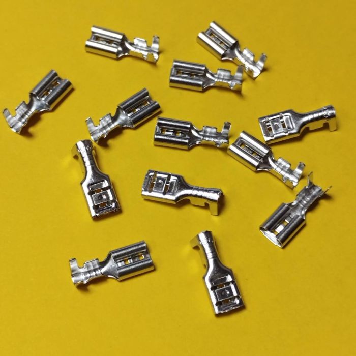 Клема ножова 4.8мм гніздо мама неізольована луджена DJ622-D4.8B, 1-1.5мм²