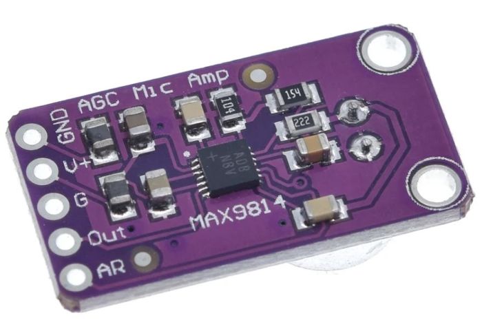 Модуль электретного микрофона MAX9814 для Arduino