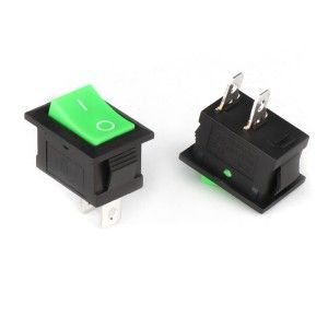 KCD1-101-1, 2pin, 6A,250V, ON-ON, корпус черный, клавиша чёрная,красная,синяя,зелёная.желтая переключатель Daier
