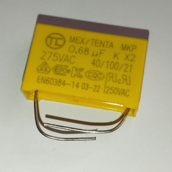0,68мкф 280VAC -10% (26,5*10*19) pitch:15 Class X2-MKP плівковий конденсатор BM